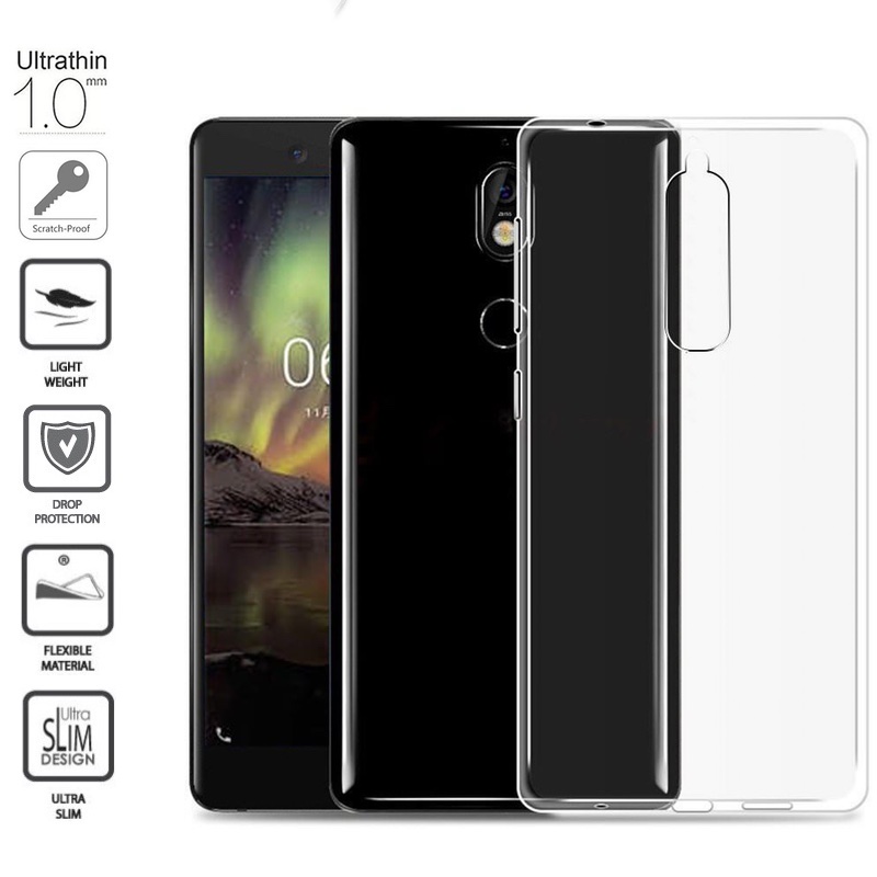 Permatomas silikoninis dėkliukas 1.0 mm. (NOKIA 6.1) Permatomas silikoninis dėkliukas 1.0 mm. (NOKIA 6.1)